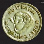 1950 Ausztrália VI. György ezüst 1 Shilling! Ritka! KM#?46 fotó