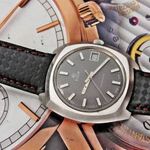 Ritkaság!Gyönyörű nagy retro acélautomata Elgin óra az 1970-es évekből szép bőrszíjjal fotó