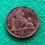 FRANK 2 CENTIME 1911 BELGA FÉMPÉNZ fotó