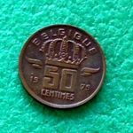 FRANK 50 CENTIME 1979 BELGA FÉMPÉNZ francia nyelvű fotó