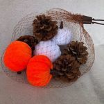 Halloween-i dekoráció - tök és toboz - 6 cm - habszivacs - 8 db / csomag fotó