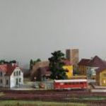 Árokvár, H0 (1/87) MÁV vasútmodell terepasztal, 100×150 cm fotó