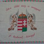 Isten áldd meg a magyart.... szép nagy méretű korabeli eredeti irredenta hazafias falvédő ca. 1930 fotó