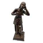 Jean D'Arc - Henry Étienne Dumaige - 1830-1888 Női Bronz Hajsimító - fotó