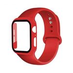 Szilikon szíj és védőtok Apple Watch órához, 38 mm - piros fotó