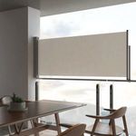 krémszínű behúzható oldalsó terasz napellenző 100 x 300 cm fotó