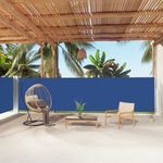 kék behúzható oldalsó napellenző 160 x 1000 cm fotó