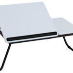 Alkudható! Állítható laptop asztal/tartó/állvány, fehér, fém váz, MDF lap, 55x32x22cm (HxSZxM) fotó
