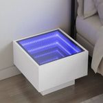 fehér végtelen hatású LED-es éjjeliszekrény 40 x 40 x 30 cm fotó