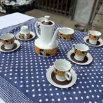Hollóházi porcelán mokkás kávés készlet kávéskészlet fotó