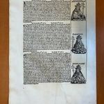 1493 ŐSNYOMTATVÁNY - a Schedel krónika lapja MAGYAR uralokdó képével és történelmi leírással fotó