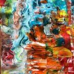 Absztrakt festmény 23x50 cm fotó