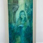 IMERETLEN JELZÉS: FIATAL LÁNY A KASTÉLYKERTBEN 1987 92x53, 5cm!!!! fotó