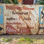 Címfestő álltal festett 2 x 1 méteres fém tábla 2 oldalas fotó