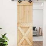 vidaXL tömör fenyőfa tolóajtó fémszerelék szettel 70 x 210 cm fotó