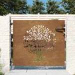 vidaXL rozsdaszínű famintás corten acél kerti kapu 85x75 cm fotó