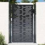 vidaXL antracitszürke négyszögmintás acél kertkapu 105 x 155 cm fotó
