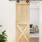 vidaXL tömör fenyőfa tolóajtó fémszerelék szettel 70 x 210 cm fotó