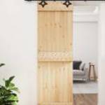 vidaXL tömör fenyőfa tolóajtó fémszerelék szettel 70 x 210 cm fotó