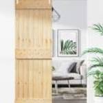 vidaXL tömör fenyőfa tolóajtó fémszerelék szettel 70 x 210 cm fotó