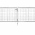 vidaXL ezüstszínű horganyzott acél kertkapu 306 x 125 cm fotó