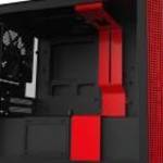 NZXT H210 Tempered Glass Matte Black/Red fotó