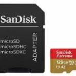 Sandisk 128GB microSDXC Class 10 U3 V30 A2 Extreme + adapterrel fotó