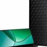 Tok álló, bőr hatású (FLIP, oldalra nyíló, asztali tartó, teljes 3D rombusz, prémium) FEKETE Realme fotó