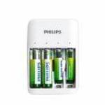 Philips négycsatornás akkumulátortöltő nikkel-fémhidrid (NiMH) újratölthető elemekhez + 2xAA 1300mAh fotó