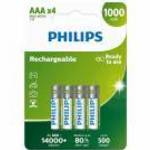 Philips nikkel-fémhidrid (NiMH) újratölthető elem AAA 1000mAh - 4db fotó