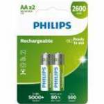 Philips nikkel-fémhidrid (NiMH) újratölthető elem AA 2600mAh - 2db fotó