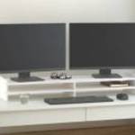 vidaXL fehér tömör fenyőfa monitorállvány 100x27x15 cm fotó