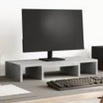 vidaXL betonszürke szerelt fa állítható monitorállvány 60x24x10, 5 cm fotó