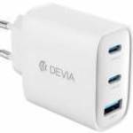 DEVIA EXTREME hálózati töltő USB+ 2 Type-C aljzat (65W, GaN, PD gyorstöltő + Type-C kábel) FEHÉR fotó