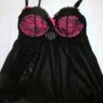 fekete fehérnemű babydoll George 36 C / 80C szivacsos mell h: 68 cm fotó