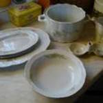 Bolgár gyönyörű leveses porcelán étkészlet (Razgrad) 7 részes - Új fotó