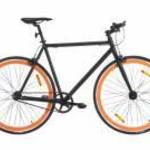 vidaXL fekete és narancssárga örökhajtós kerékpár 700c 59 cm fotó