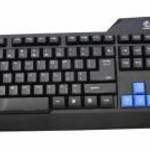 Rebeltec Warrior QWERTY PL USB Vezetékes fekete-kék gamer billentyűzet fotó