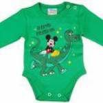 Disney Mickey dinós hosszú ujjú baba body zöld fotó