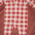 H&M piros fehér kockás lábfej nélküli rugdalózó pizsama 4- 6 hó 68 cm fotó