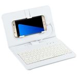 Univerzális telefontok, mobiltok, billentyűzettel - fehér fotó