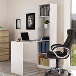 Drohmo R50 könyvespolc és íróasztal kombinációja, 50x181x125 cm, fehér fotó