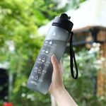 Motivációs kulacs 1000 ml - szürke fotó