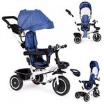 360 fokos forgatható ülésű tricikli Ecotoys kék- gyermek játék bicikli, tricikli, forgatható ülés, 360 fokos elfordítás fotó
