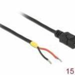 DeLock USB 2.0 Micro-B male > 2x open wires power 15cm cable Raspberry Pi fotó