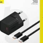 Baseus P10110902113-01 USB-C GaN5 mini 30W mains charger Black fotó