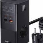 Baseus PowerCombo 100W hálózati töltő és elosztó Black fotó