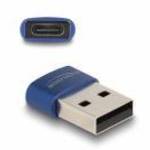 DeLock USB 2.0 Adapter USB Type-A male to USB Type-C female Blue fotó