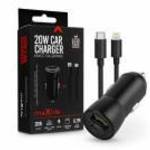 Maxlife szivargyújtós töltő adapter USB + Type-C bemenettel + Type-C - Lightningkábel - 20W - Maxlif fotó