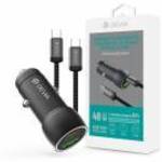Devia Extreme Speed Series 30W PD+QC USB+Type-C autós töltő adapter+Type-C/Type-C kábel 1m - fekete fotó